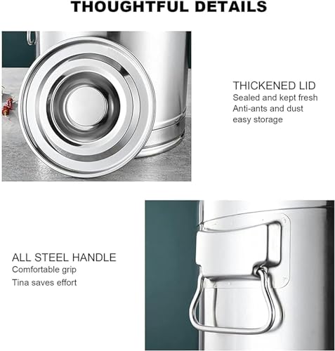 CIADAZ Bauernhof-Milchkanne aus Edelstahl mit versiegeltem Deckel, 5 l–58 l, Milcheimer, Weineimer/luftdichter Aufbewahrungskanister, Milchtransportdose (24 l) 4 CIADAZ Bauernhof-Milchkanne aus Edelstahl mit versiegeltem Deckel, 5 l–58 l, Milcheimer, Weineimer/luftdichter Aufbewahrungskanister, Milchtransportdose (24 l)