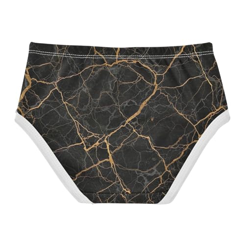 Toddler Briefs, Black Marble Girls Cotton Underwear, 2–8 Years2
