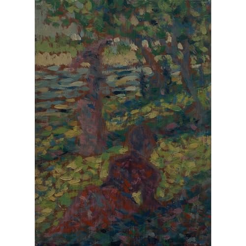 Toile roulée Seurat Femme dans le parc 76x101cm art impression
