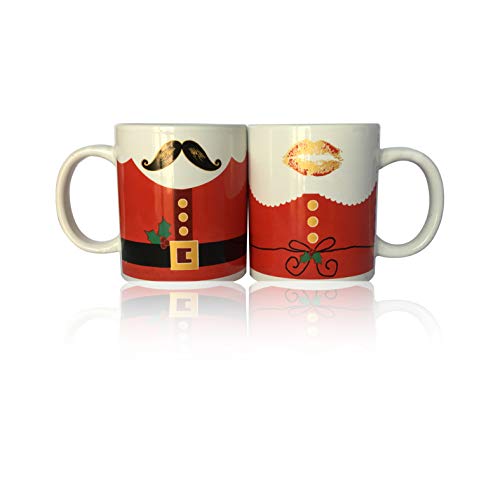 Ottima idea regalo: Le tazze da caffè con motivo natalizio con baffi e bacio sono ideali come regalo per familiari e amici