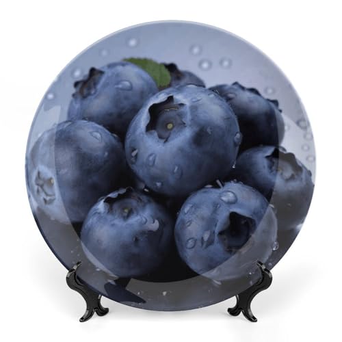 Plato decorativo Blueberry de porcelana Bone China 7 pulg miniatura 1