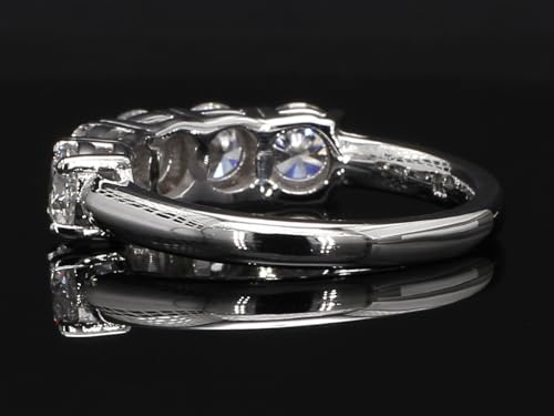 14K White Gold Lab Grown Diamond 5 Stone Half Eternity Ring for Women, 4 Prong Rings for Wedding and Valentine Gift 0.5 to 3 Carat TW (F-G Color, VVS-VS Clarity)4