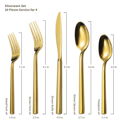 Couverts forgés 20 pièces Alata Cube miroir pour 4 personnes - 5