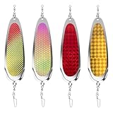 4 Pcs Kokanee Dodger Fishing Dodgers, 4.7 inch Kokanee Dodger Teardrop Trolling Flashers, Fishing Dodgers for Trolling