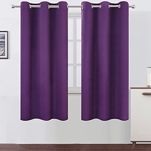 Image of LEMOMO Purple Thermal Blackout Curtains /42 x 72 Inch /Set of 2 Panels Room Darkening Curtains for Bedroom