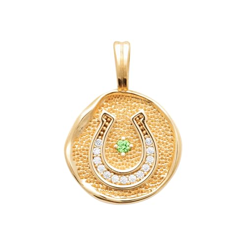 Pendentif Rond en Plaqué Or 18 carats avec oxydes de zirconium scintillants