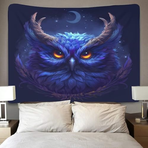 Tenture murale hibou en polyester doux literie poster impression 3D - 4