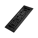 Decor Grates AJH310-BLK Oriental Floor Register, 3x10 Inches, Textured Black