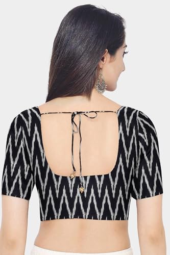 Image of Cotton Pochampally ikat unstitched blouse, Kurthi, long frock fabric material for women (1 meter, 2 meters & 3 meters)