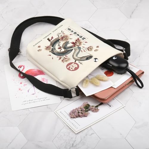 POFULL Snake Lover Gift Chinese Zodiac Gifts Chinese The Year Of The Snake Crossbody Bag3