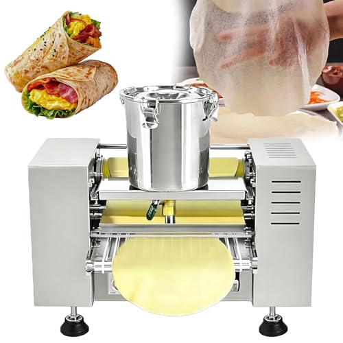 Crepera eléctrica – Motor de cobre resistente de 2400 W, uniforme de una sola pasada para restaurantes y cafeterías, ideal para hornear de alto volumen, opciones de 6, 8, 10 pulgadas