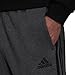 adidas --Men's Essentials Fleece Open Hem 3-Stripes Pants, Dark Grey Heather/Black, Large