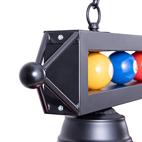 Wellmet Pool Table Light, 70 Inch Billiard Lights Fixture With 4 Matte Metal Shade, Diy Vintage Billiard Balls Pendant Light For 7Ft 8Ft 9Ft 10Ft 11Ft Snooker Table #TOP7