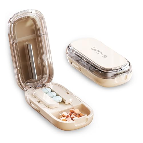 Coupe Medicaments, Pill Cutter pour Couper et Écraser Petits et Gros Cachets, Coupe Comprimé Portable Pour Petits et Gros Cachets