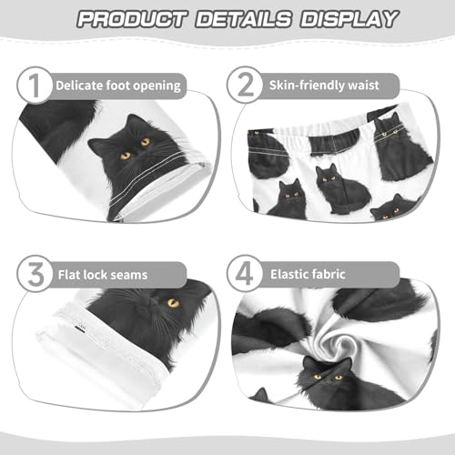 Black Cats Girls Leggings,Workout Leggings for Girls Toddler Athletic Legging Size for 3-10T3