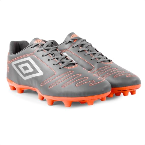 Chuteira Umbro Class Campo Cinza e Laranja 39