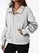 Trendy Queen Womens Sweatshirts Zip Up Hoodies Cropped Crewneck Pullover Casual Jackets Y2k Clothes Fall Fashion Outfits 2025 Grey M