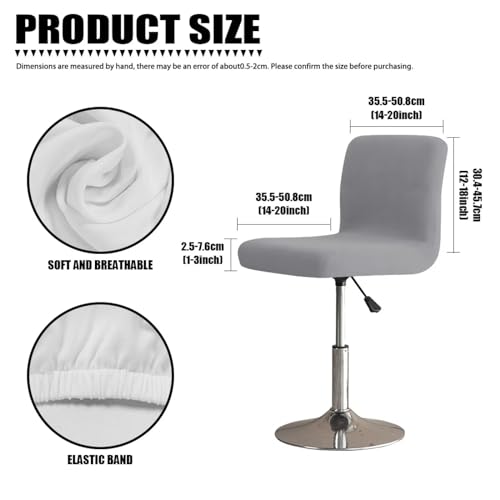 Image of Gray Bar Stool Covers Set of 2 Stretch Dining Chair Seat Covers for Stools,Kitchen Chair Slipcover Counter Stool Cover for Island Chair,Pub,Cafe