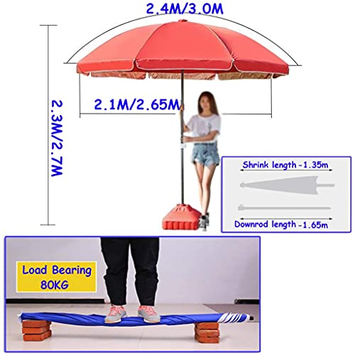 Nmdcdh Parasol Round Garden Parasol 2.4M & 3.0M Outdoor Market Table Umbrella, Height Adjustable Beach Parasol For Patio Deck Backyard And Pool, Multi Coloured #TOP3