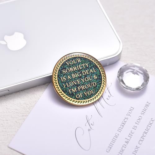 Image of LParkin 24 Hours Sobriety Chip, Tree of Life Recovery Coin, AA Recovery Medallion, Anniversary Token Sobriety Gifts, Alcoholics Anonymous Medallion