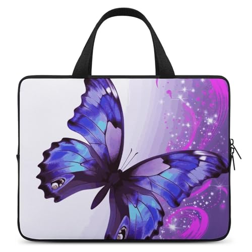 Housse ordinateur 13 pouces violette motif papillon pour MacBook Air et Pro