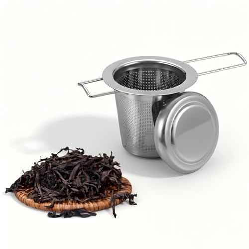 Extra Fine Stainless Steel Tea Infuser Strainers for Loose Leaf,Loose Leaf Tea Steeper/Basket Extended handle to prevent burns for Hanging on Teapots, Mugs,Cups to Steep