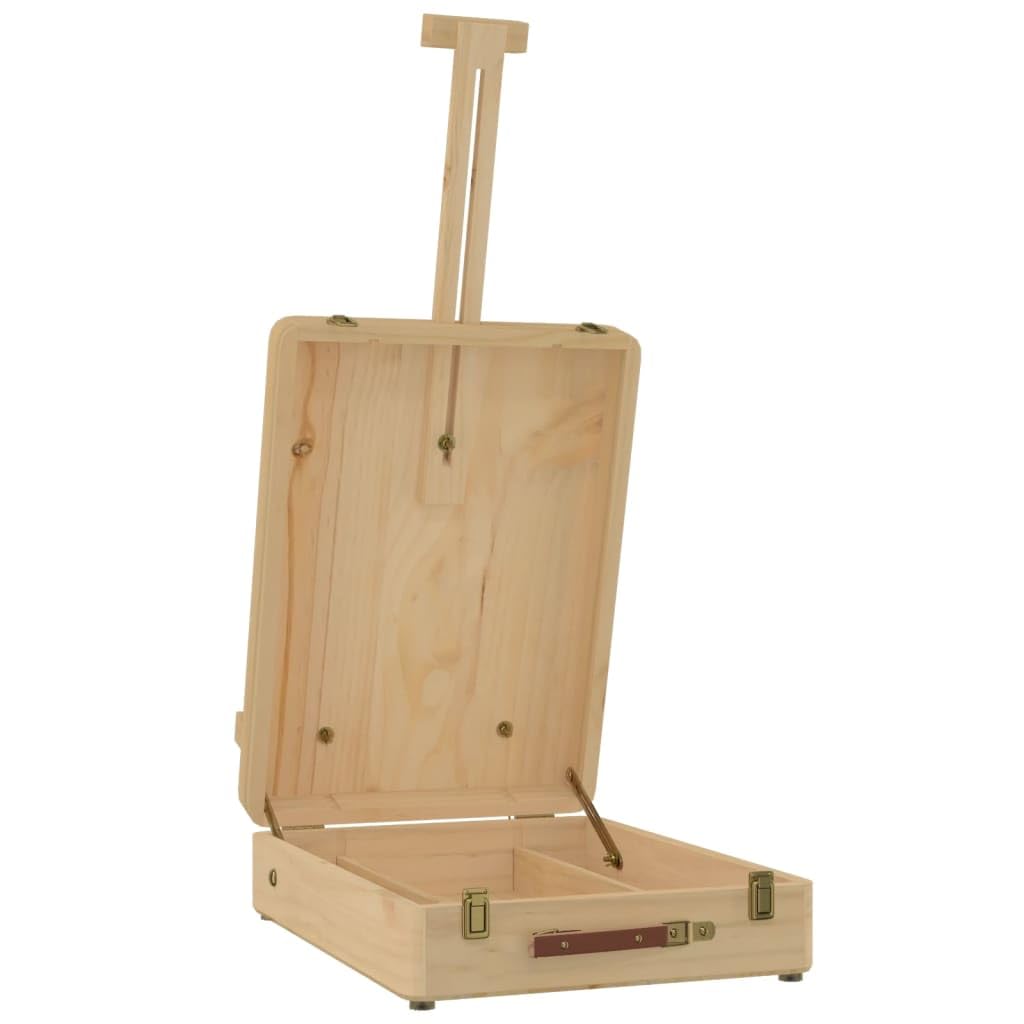 Caballete de mesa de madera maciza de pino, 27 x 43 x 68 cm, altura regulable y plegable, para lienzo de hasta 54,5 cm, con espacio de almacenamiento para pintar, dibujar, taller, escuela