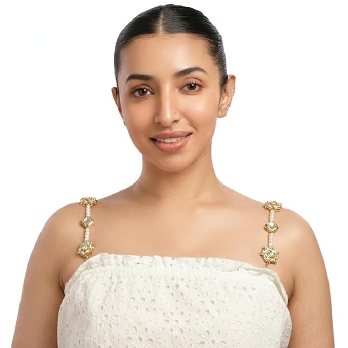 Beaded Bra Straps for Women – Fancy Detachable Shoulder Straps for Bra, Tops, Saree Blouses & Dresses –Handcrafted Straps Adjustable Bra Belt with Metal Hooks – Stylish Bra Accessories (a1, a3)-image-19