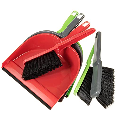 SIDCO Kehrgarnitur 3 x Kehrset Schaufel und Besen bunt Handfeger Kehrblech – Bild 8