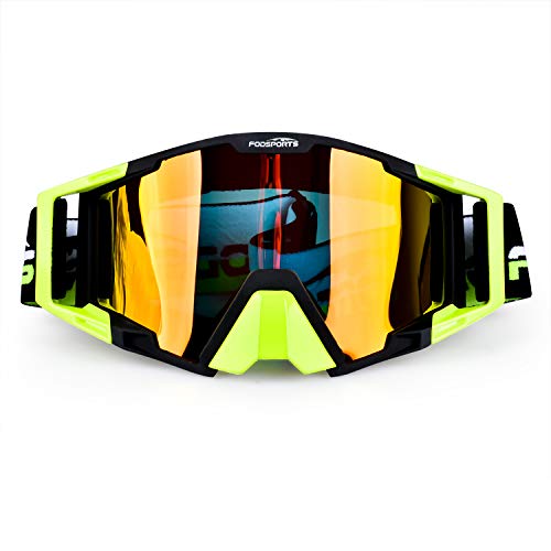 Fodsport Gafas de Moto Gafas Crossed Gafas Ciclismo Gafas Protección Mascara para Moto Motocross Esqui Deporte Ajustable (QM00017A1)