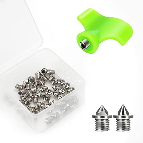 Lejof 4.8mm 3/16 Inch Track Spikes, 50 Pieces Hard Steel Spikes for Track Shoes, Track and Cross Country Spikes with Spike Wrench, Replacement Spikes for Sprint Sports Short Running Shoes