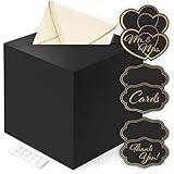 ARTESORI Gift Card Box for Graduation Party — Black Card Box for Wedding Reception, Birthday, Baby Shower with Slot — Ideal for Gift Wedding Memory Envelopes, Secure Money Holder — 8x8