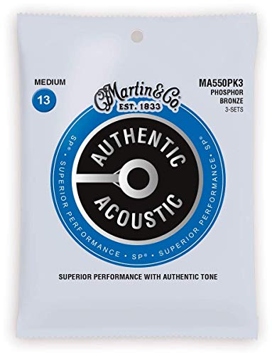 Image of Martin Authentic Acoustic Guitar Strings - 3 Pack - Superior Performance 92 /8 Medium