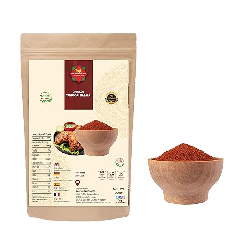 Tandoori Masala Powder 100g by The Worldwide Mint's – Premium Indian Spice Blend for BBQ, Grill & Curries | All-Natural, No Artificial Colors, Aromatic Seasoning Mix