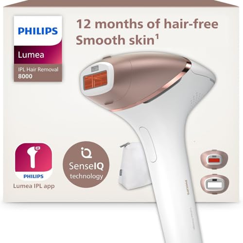 Philips Lumea IPL Hair Removal Device (AU Power Plug) for Men and Women with SmartSkin Sensor & SenseIQ Technology, Coaching App, 2 Attachments for Body and Face Attachments, BRI945/00