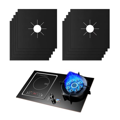 Image of 10 Packs Daiwa Reusable Double Thickness Stove Burner Covers, Heat-Resistant Gas Range Protectors for Kitchen-Black