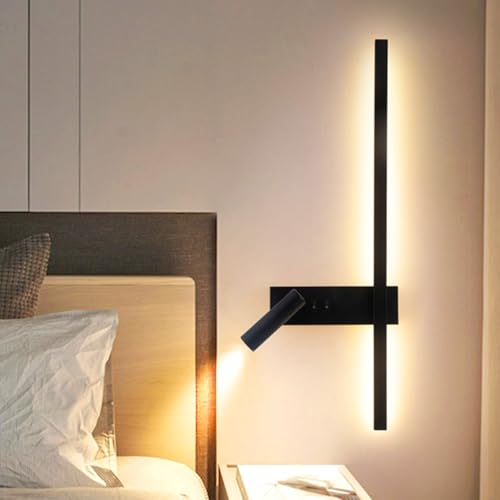 Lámpara de pared para dormitorio moderna con luz de lectura ajustable