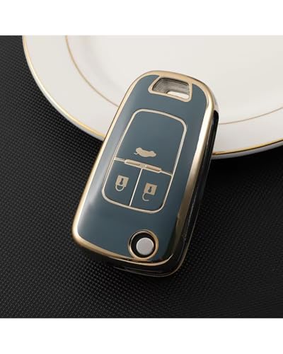 Étui de clé pliable blanc pour Chevrolet Cruze, Trax, Malibu et Vauxhall Astra