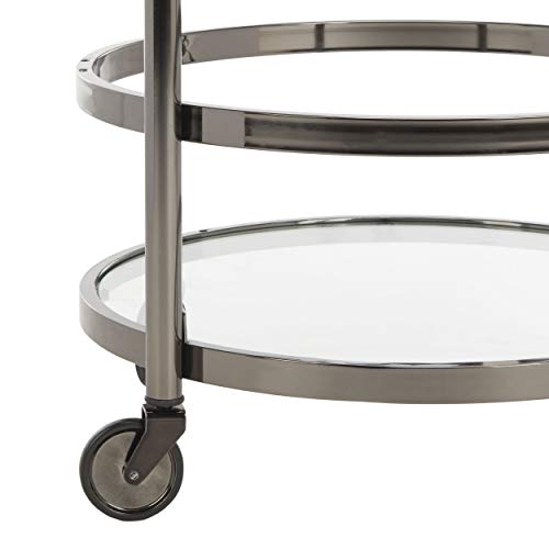 Safavieh Sienna Bar Cart, Black Nickel/Glass #TOP5