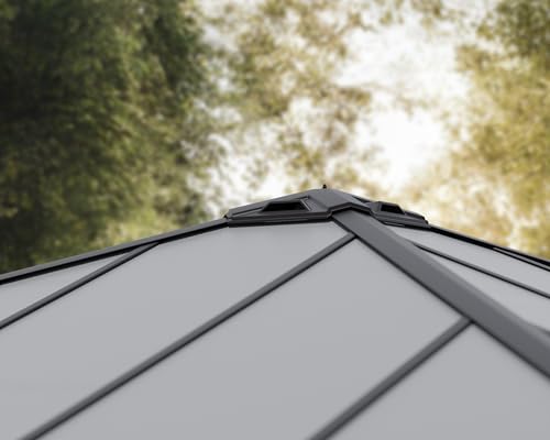 Canopia by Palram Carport Bausatz Colorado 14x14 425 x 425.5cm Doppelcarport Polycarbonat in Anthrazit für PKW aus rostfreiem Aluminium