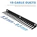 OSALADI Wall Mount Cable Rack with 19 Slots Steel Cable Organizer for 5.5-9.5Mm Wire Management Home Office Storage
