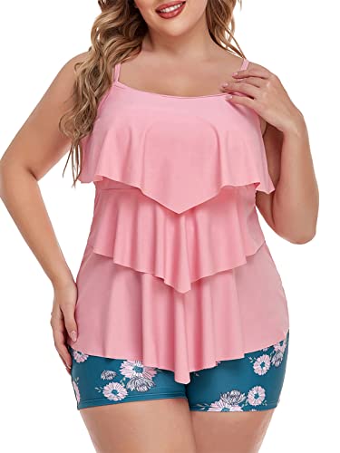 Tankini 2 Pièces Avec Short Gainant Pour Femme | Grande Taille, Contrôle Du Ventre, Idéal Pour Plage Et Piscine