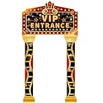 Preboun Casino Movie Nigh Porch Sign Banner Movie Casino Theme Party Backdrop Decorations VIP Door Entrance Banner Hanging Porch Sign for Red Carpet Party Photo Prop Decoration