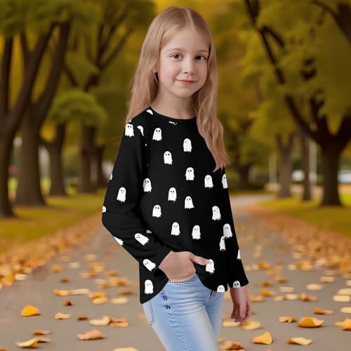 Girls' Long Sleeve Graphic Tee Halloween Cute Print Soft Crewneck Pullover Comfortable Casual Shirt for Kids4