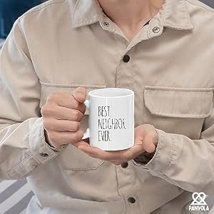 Panvola Best Neighbor Ever Farewell Gift for Neighbors Moving Housewarming Mug 11 oz