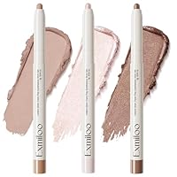 Exmiloo 3 PCS Lidschatten Stift Set, Wasserfest Creme Eyeshadow Stick mit Matt & Schimmernd Finish, Hochpigmentiert, Langanhaltend, Knitterfrei Natürliches Lidschattenstift, Everyday Neutrals