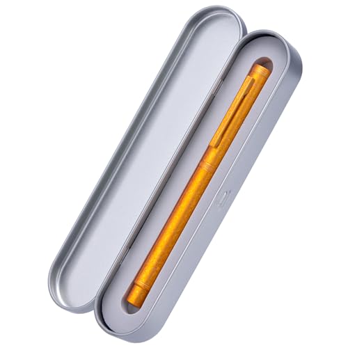 Image of Hongdian 1851 Forest Fountain Pen Golden Ice Flowers, Bent Nib Classic Design with Converter and Metal Pen Case