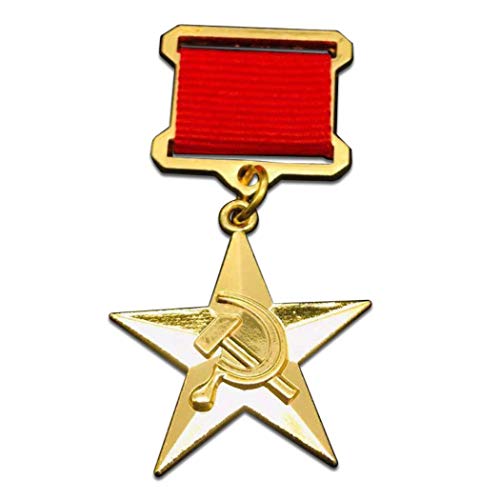 Kocreat Medalla de Héroe Laborista Soviética de la Unión Soviética CCCP Rusia Labor Estrella Medalla de Oro de la WW2 USA URSS Insignia Militar Medalla Colección Pines de Solapa Replica