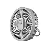 APGLSXY Ventilatore da soffitto portatile con ricarica USB a 3 velocità LED da tavolo con gancio in piedi ventilatore silenzioso per campeggio all'aperto