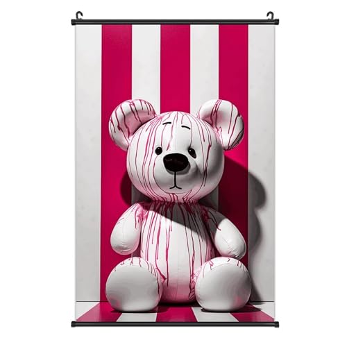 Poster ours blanc fluide pour salon et bureau cadre en toile elegant facile a suspendre
